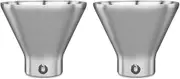SNOWFOX Premium Vacuum Insulated Stainless Steel Martini Glass - Set of 2 - Martinis Stay ICY Cold - Stemless Cocktail Glasses - Elegant Home Entertaining - Bold Beautiful Barware Set - 8 oz
