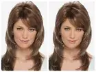 New Light Brown Blond Women's Wig Natural Straight 100% Human Hair Wig 20Inch