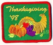 Scout's Fun Badge / Patch - Thanksgiving - Cornucopia & Pumpkins - 1998 (P73)