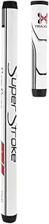 SuperStroke Traxion 1.0 Golf Putter Grips 2-Pieces, White/Red/Grey