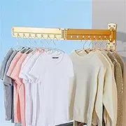 Wall Mounted Drying Rack Folding Drying Rack Balcony Clothesline Telescopic Drying Rod Coat Hangers(Two Sections)