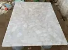 36"x48" White Quartz Stone Console Dining Table Handmade Countertop Furniture