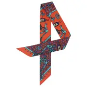 3PCS Silk Scarf For Women Letter chain Printed Handle Bag Ribbons Brand Fashion Head Scarf Small Long Skinny Scarves