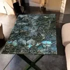 36"x22" Stunning Labradorite Stone Sofa Coffee Table Kitchen Countertop Hallway
