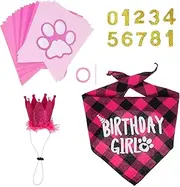 GALPADA 1 Set Dog Birthday Party Pet Birthday Bandana Hat for Small Dogs and Cats with Safe Accessories