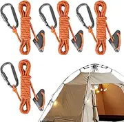 Tie Down Straps Ratchet, Camping Rope with Aluminum Alloy Carabiner - Camping Tent Tarps, Hiking Accessories for Tent Fixing, Handbags