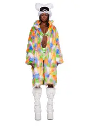 [J Valentine] Orange Soda Faux Fur Coat