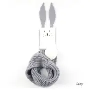 Cute KIDS Bunny Scarf Facebook Instagram Warm Safe 110cm Length - Grey