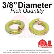 3/8" Alloy Split Ring Lock Washers Alloy Steel Grade 8 Zinc Yellow (Pick Qty)