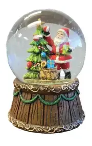 Kurt S. Adler 100MM Musical Santa/Snowmen Waterglobe Snow Globe Christmas Theme