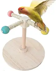 Parrot Perch,Playful Bird Perch Toy | Interactive Rotating Wooden Foraging Chewer for Cockatiel Conure Parakeet Lovebird Canary Pet Pigeon
