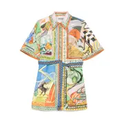[Alemais] Alemais Lucky Pace Shirt Dress 8 UK BLUE/ORANGE