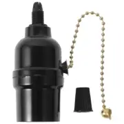 Pull String Light Socket Adapter Fixture with Chain Bathroom Cord Lamp