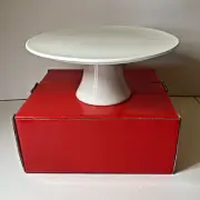 White Cake Stand 25 cm Round New Comes in Red Box