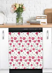 Dishwasher Magnet Cover - Reusable Magnetic Tiles Decal - Pack of 4 Tiles - V057