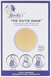 [Confidence Bodywear] Brooke's Baby Essentials Belly Button Cover, For Use Under Maternity Dress, Pregnancy Shirt or to Hide Belly Button Ring 10 Covers measuring 2.16" ea.