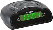 Digital AM/FM Alarm Clock Radio with Green LED Display, Sleep Timer, Snooze Function