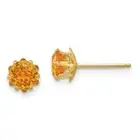 Real 14kt Yellow Gold Madi K 5mm CZ Birthstone (Nov) Earrings