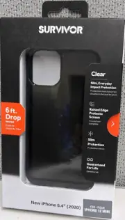 Griffin Survivor Clear Series Case for Apple iPhone 12 mini - Black-New