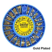 120Pcs/Box Dental Screw Post Titanium Kit Gold Plated Conical Root Canal Pins