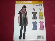 NEW LOOK ( SIMPLICITY ) #6320 - GIRLS "TWEENS" DRESS & SCARF PATTERN 8-16 FF
