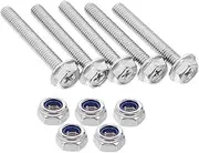 Stainless Eyebolt Screw Kit Flat Head Bolt and Nut Set Metal Nut Assortment for Furniture Repair