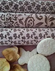 Rolling pin Laser cut Floral motifs Design pattern Embossing Set 3 pcs