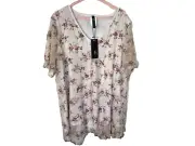 TS Taking Shape 20 Floral Embroidered White tunic top BNWT lined