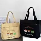 Canvas Lunch Bags Cartoon Animal Printed Commuting Bag Storage Tote Bag