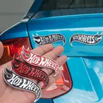 HOT WHEELS 3D 摩托車貼花 - 汽車裝飾配件 - 鋅合金材料 - 風火輪標誌徽章 - 耐用防水自粘 - 風火