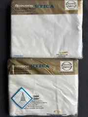 Vintage NEW JP Stevens UTICA Full Double Sheet Set Off-White Cream Percale