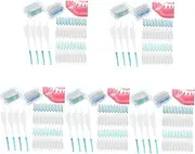 FRCOLOR 5sets Cleaning Tools for Interdental Brush and Mini Toothbrush Set Toothbrush Soft Silicone Tip 400pcs*5