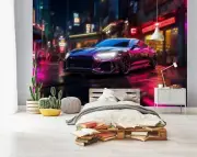 Tuned Sports Car "Neon" WALLPAPER 312x219cm bedroom feature wall mural boys room
