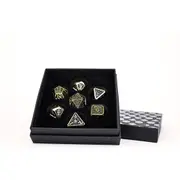 LPG Dice Set - Metal RPG Draco Bright Black/Gold