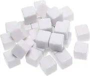 Shapenty 16MM White Acrylic Uniform Blank Dice Cubes for Classroom Board Games, DIY Sticker, Math Counting Teaching, Party Favor, Fun, Alphabet Numbers Puzzle Building Blocks Custom Dice Making, 30PCS