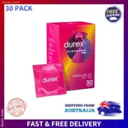 Durex Pleasure Me Ribbed Dotted Condoms 30 Pack Regular Fit Latex 56mm