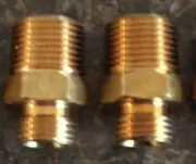 LOT OF 2 1/4 X 3/8 MALE BRASS FITTING, CONNECTOR, PIPE ADAPTER