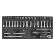 Tool Tray with Socket Set 43pc 1/4"Sq Drive TBT19 Sealey New
