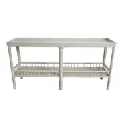 Bahama 160x80cm Console Table w/ Glass Top Rectangle Large Home Furniture Birch