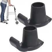 Walker Glide Skis, Universal Skis for Walkers for Seniors Replacement Glide Caps, Rolling Mobility Aid Accessory for Folding Walkers(Black)