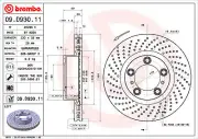 Brembo Front Driver Left Drilled Disc Brake Rotor for 718 Boxster 911 Cayman