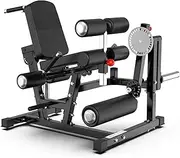 Leg Extension and Curl Machine, Home Strength Training Bench, Leg Rotary Extension for Thigh with Backrest & Adjustable Seat, Incline Flat Ab Exercise Bench, Lower Body Leg Machine Plate Loaded