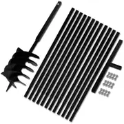 vidaXL Ground Drill with Handle 200 mm with Extension Tube 13 m Steel