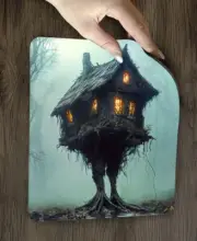 BABA YAGA HOUSE MOUSE PAD, Scary Forest Fantasy Computer Desk Mat E640