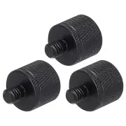 3Pcs Mic Stand Adapter 1/4 Female to M6 Male Thread Screw Adapter Aluminum