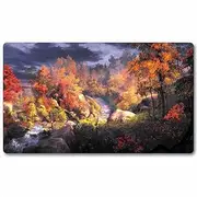 Board Game TCG Playmat Tabletop Card Playmat MTG RPG CCG Trading Card Game Play mats Smooth Cloth Surface Rubber Base with Stitched Edges Original Play Mat Art Designs 24X14inch-fantasy Landscape