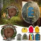 Miniature Fairy Gnomes Door Figurines Elf Home For Yard Art Garden Sculptulf