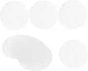 MUELODSIC 20pcs Circular Cross Stitch Grid Panel Fabric Mesh Stitching Mesh Design Weaving Pads for Circles Supplies Embroidery Sew Round Quilt Material Canvas Plastic White