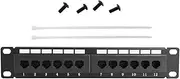 Marhynchus UTP 12 Port Cat6 Patch Panel CAT6A RJ45 Ethernet Network Data Cable Rack Without Bracket for 22-26AWG