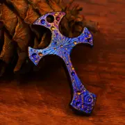 Titanium Alloy Cross Keychain Necklace Men's Decorative Friendship Pendant EDC